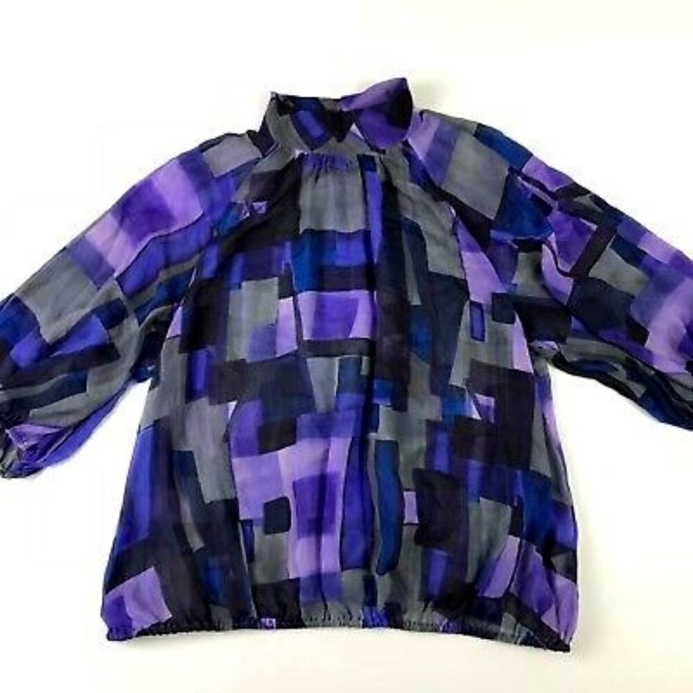 𝅺A|X Armani Exchange Silk Open Back Sheer B…